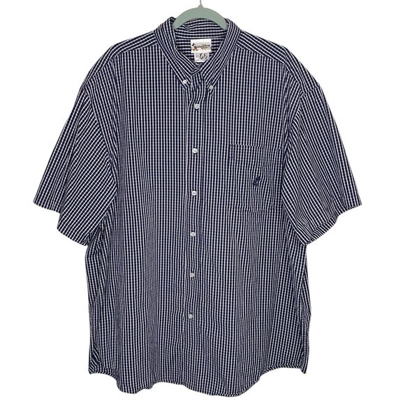 Walt Disney World Shirt Mens XXL 2XL Blue White Plaid Button Down Mickey Mouse - Picture 1 of 8